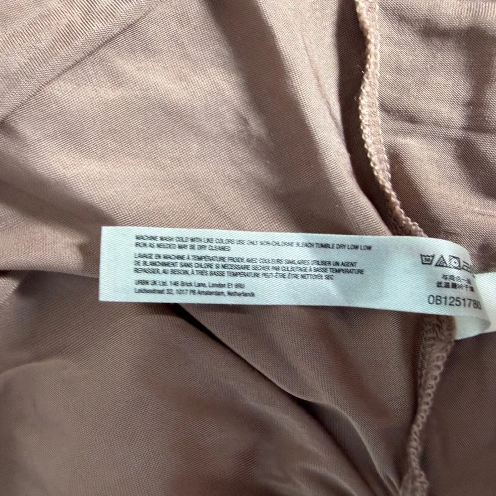 Intimately Free People Wind Down Layering Ruched Square Neck Top Mauve Brown‎ XS